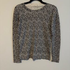 J. Crew Black & White Floral Sweater